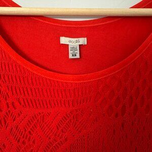 Crochet-like Eyelet Collage Pattern Dress in Pimento from Urban Outfitters
